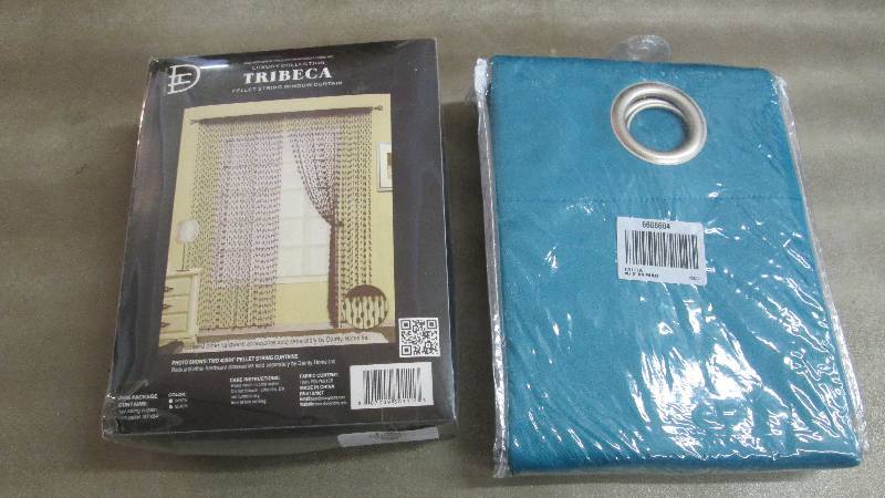 lot 75 image: 40x84 Pellet Curtain, Teal Curtain...