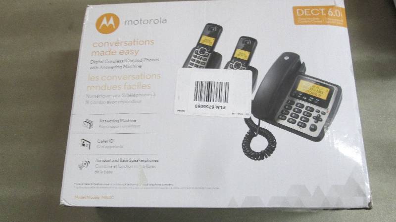 lot 79 image: Motorola Dect 6.0 CordedCordless P...