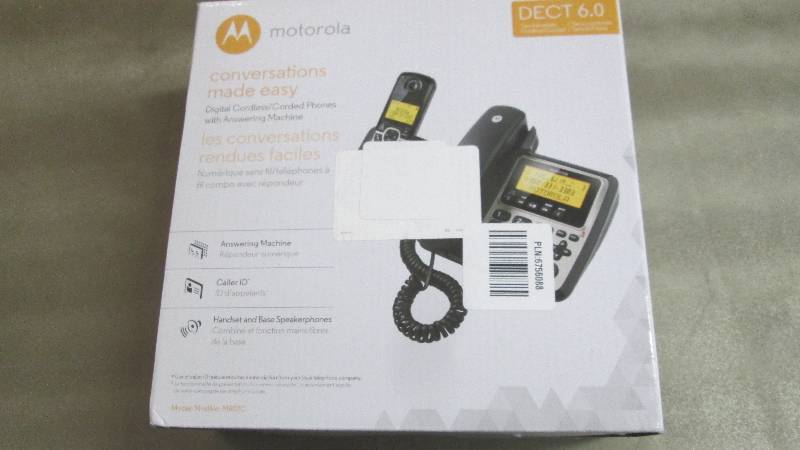 lot 80 image: Motorola Dect 6.0 CordedCordless P...