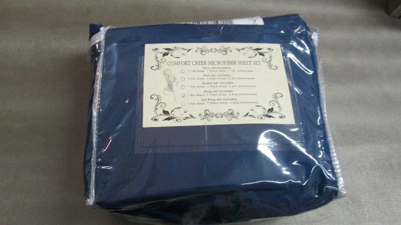 lot 108 image: King Microfiber Sheet Set Retail $3...