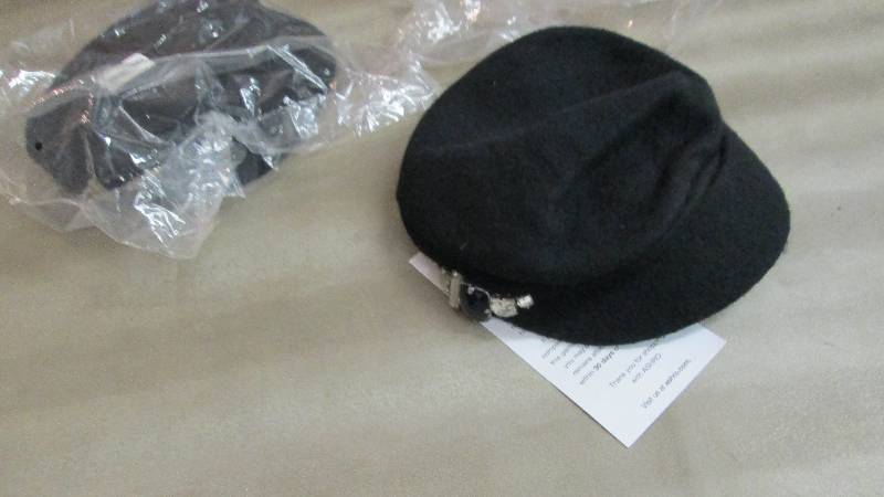 lot 171 image: Lot of 2 Jeweled Black Hats, Size 1...