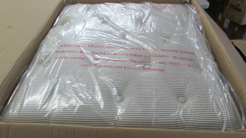 lot 299 image: Nailhead Ottoman open box Retail $...
