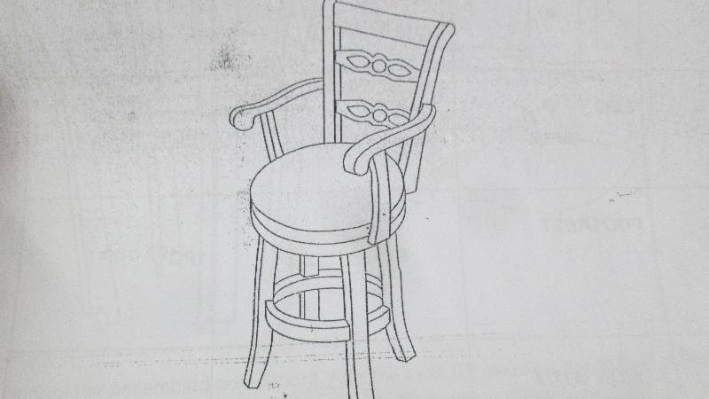 lot 307 image: Square Back Stool Counter Height op...