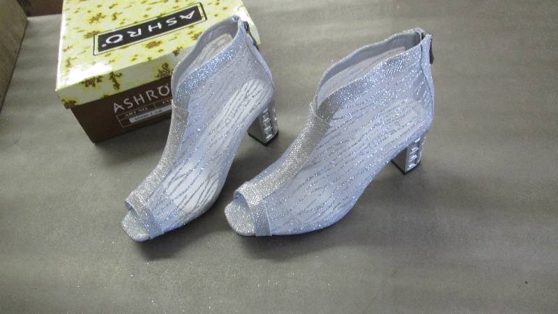 lot 378 image: Ashro  Sparkling SilverCut-out Shoe...
