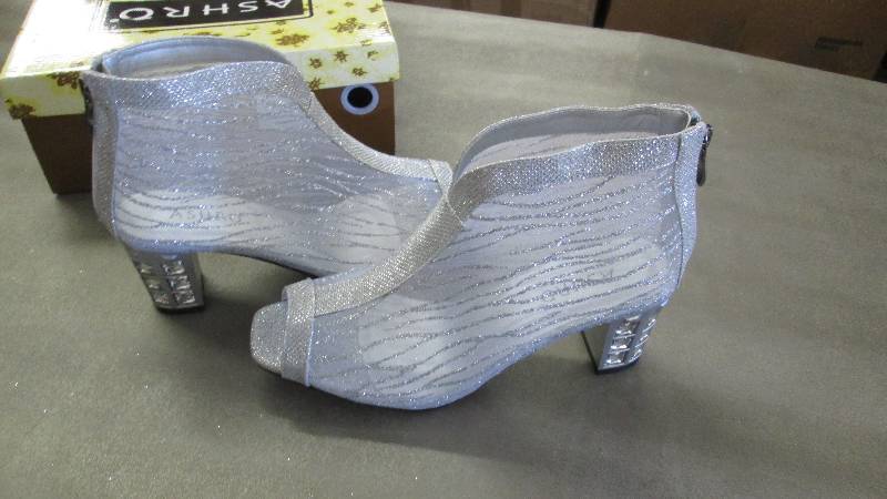 lot 379 image: Ashro  Sparkling SilverCut-out Shoe...