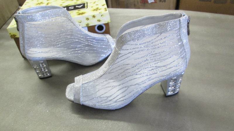 lot 380 image: Ashro  Sparkling SilverCut-out Shoe...
