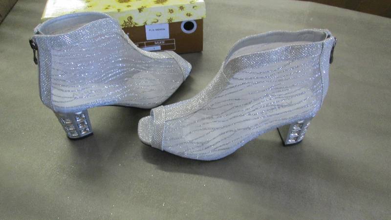 lot 381 image: Ashro  Sparkling SilverCut-out Shoe...