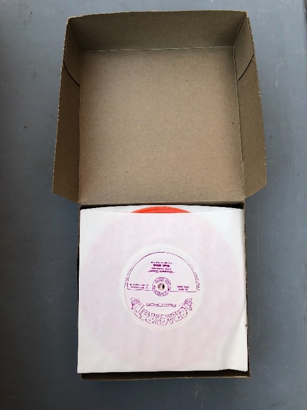 lot 330 image: Walt Mink  Showers Down  New Life ( LOT OF 25 ) White Sleeve Orange 7 Vinyl