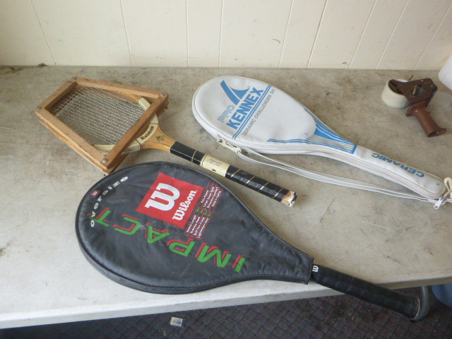 lot 34 image: 3 Tennis Rackets