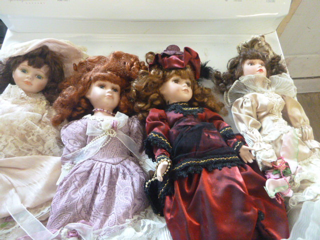 lot 95 image: 4 Porcelain Dolls