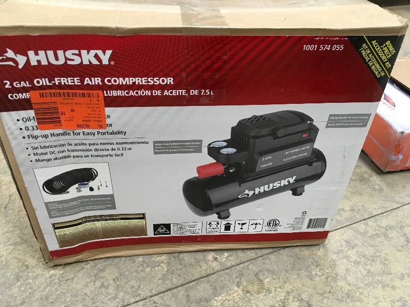 Husky 2 Gal Oil Free Air Compressor New