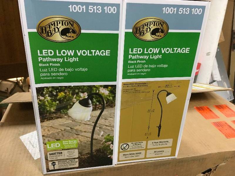 Hampton Bay LED Low Votage Pathway Light, Black Finish-Lot of 2 New