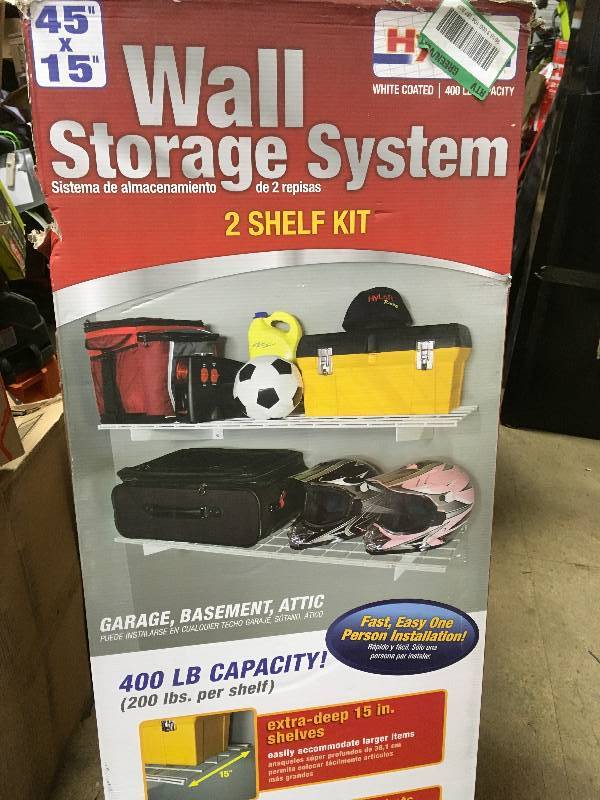 Hyloft Wall Storage System 2 Shelf Kit In White New Kx Real Deal Auction Tools And Housewares Minneapolis Auction K Bid