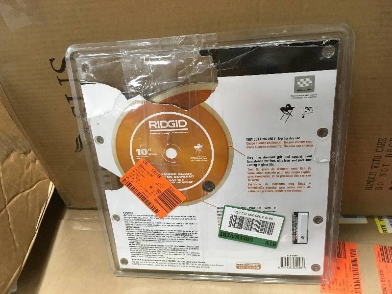Rigid 10 Glass Tile Diamond Blade Open package