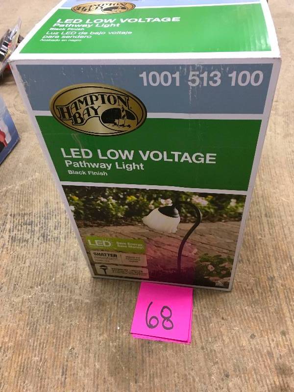 Hampton Bay LED Low Votage Pathway Light, Black Finish-Lot of 2 New