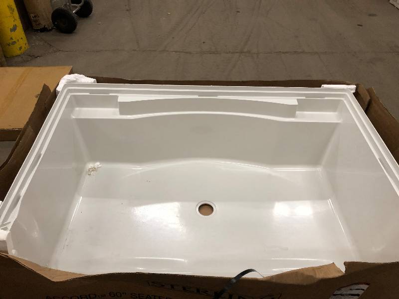 STERLING Accord 36 in. x 60 in. Single Threshold Shower Base in White not used whit small damage on the side