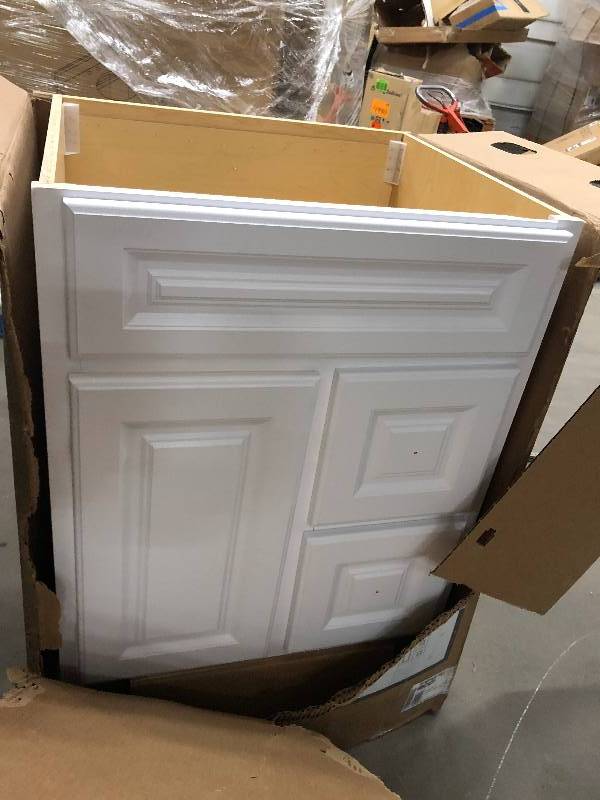 Glacier Bay Hampton 24 in. W x 21 in. D x 33.5 in. H Bath Vanity Cabinet Only in White not used
