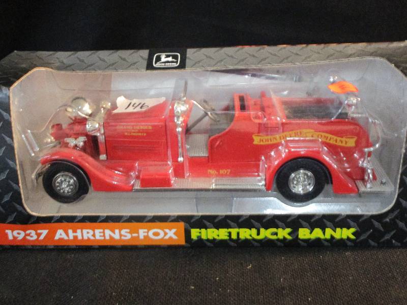 lot 11 image: 1937 Ahrens-FoxFire Truck Bank By ERTL #5773