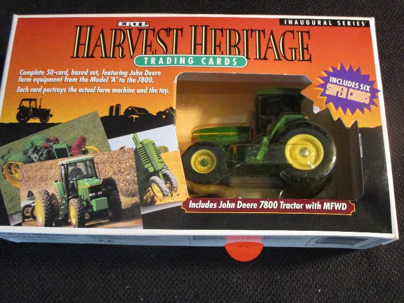 lot 16 image: Harvest Heritage Trading Cards and JD Tractor (50 Card Set) by ERTL #5809