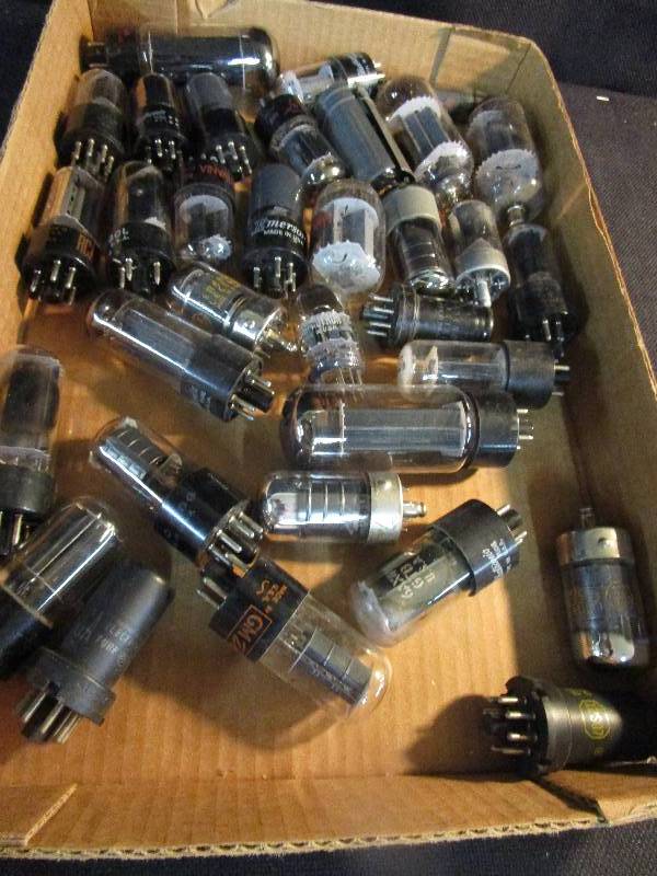 lot 42 image: Box of Vintage Radio Tubes 33 in all