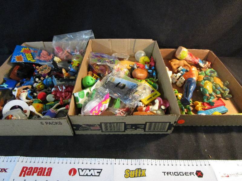lot 103 image: 3 Flats of misc small toys