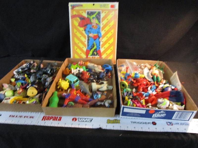 lot 104 image: 3 Flats of misc small toys