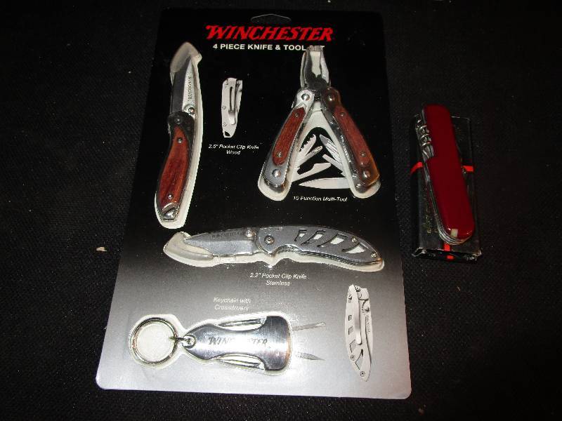 lot 151 image: Winchester 4 Piece Knife And tool Set, Multi Pupose Kinfe
