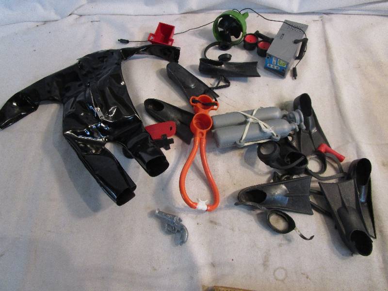 lot 157 image: G.I. Joe Scuba Suit Black Shiny & Misc Scuba Asscories