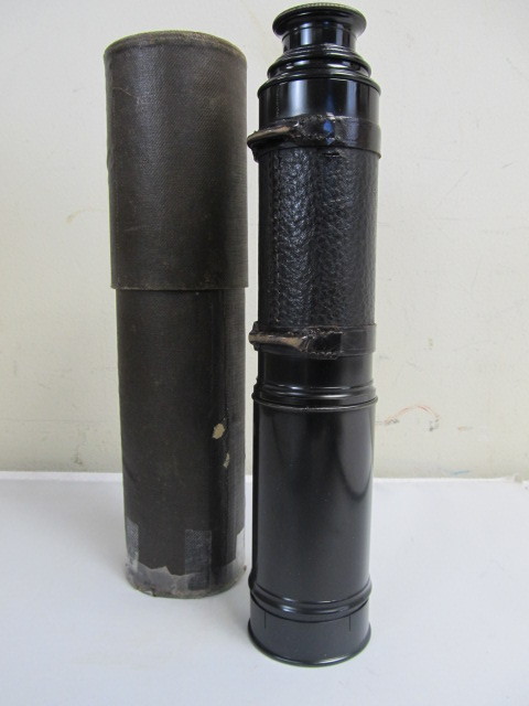lot 52 image: Orig Antique French Brass Telescope by E. Vion wCase
