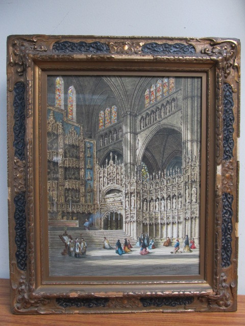 lot 5 image: Heinrich Hermann Schafer (1815-1884) Catedral de Toledo Framed Original Watercolor Painting