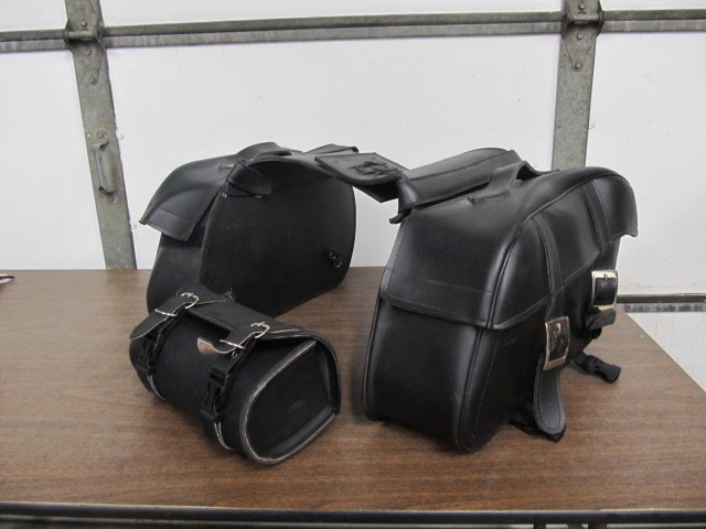 lot 119 image: Leather Motorcycle Saddlebags