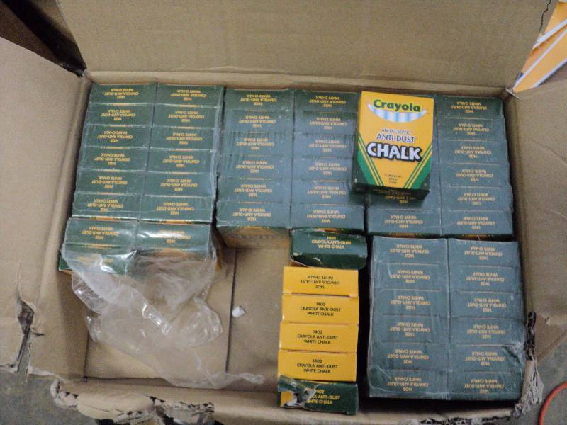 58 boxes of chalk...
