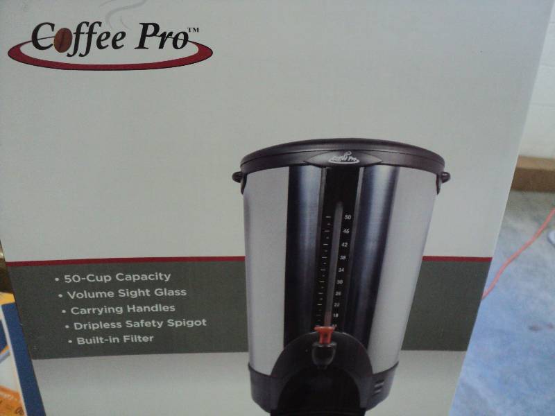 coffee pro stainless steel 50 cup...