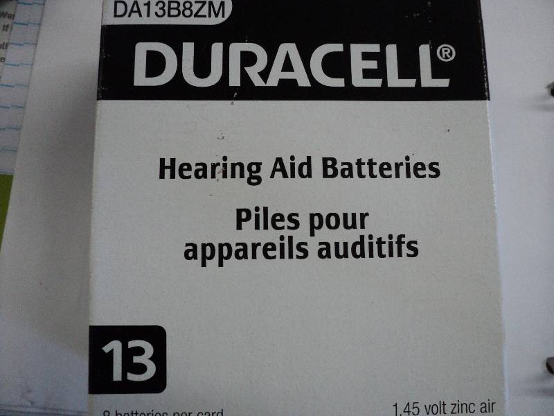 Duracell hearing aid batteries...