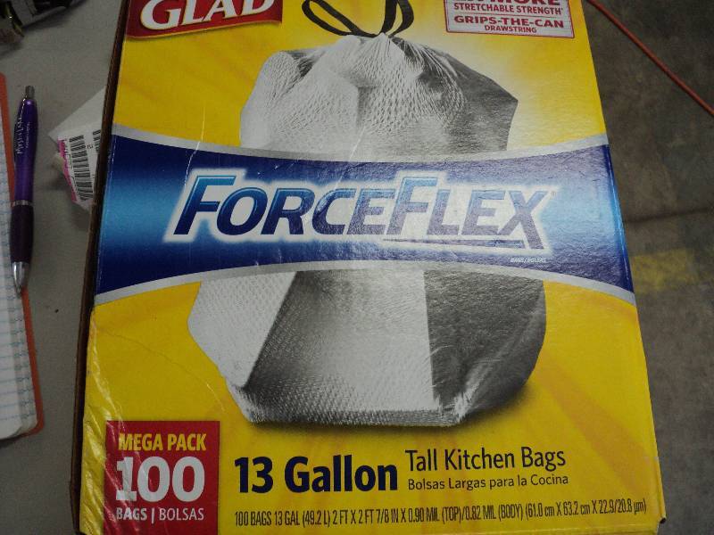 glad 100 13 gal kitchen bags...