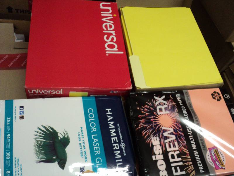 office paper and folders...