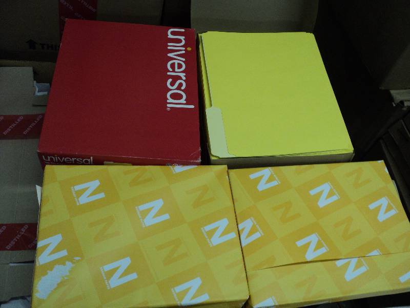 office paper and folders...