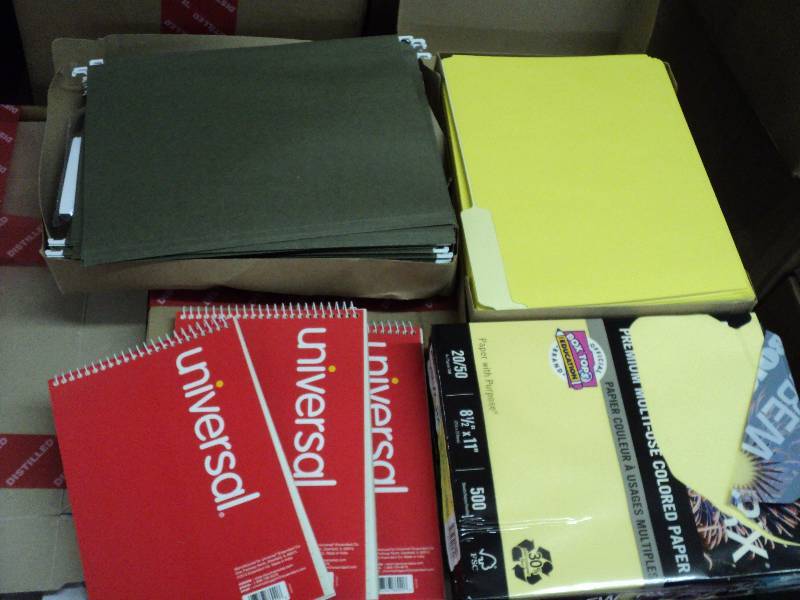 office paper and folders...