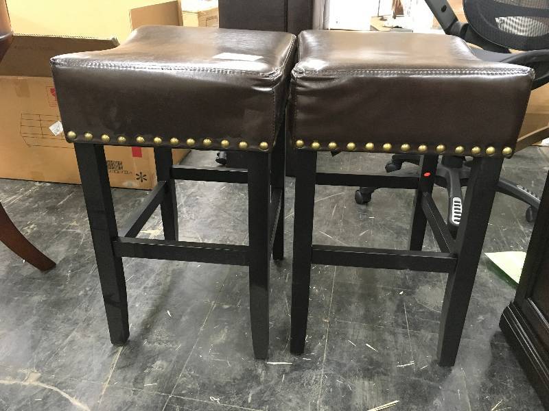 LILY 26 LEATHER BAR STOOLPAIR, RETAIL $129.99