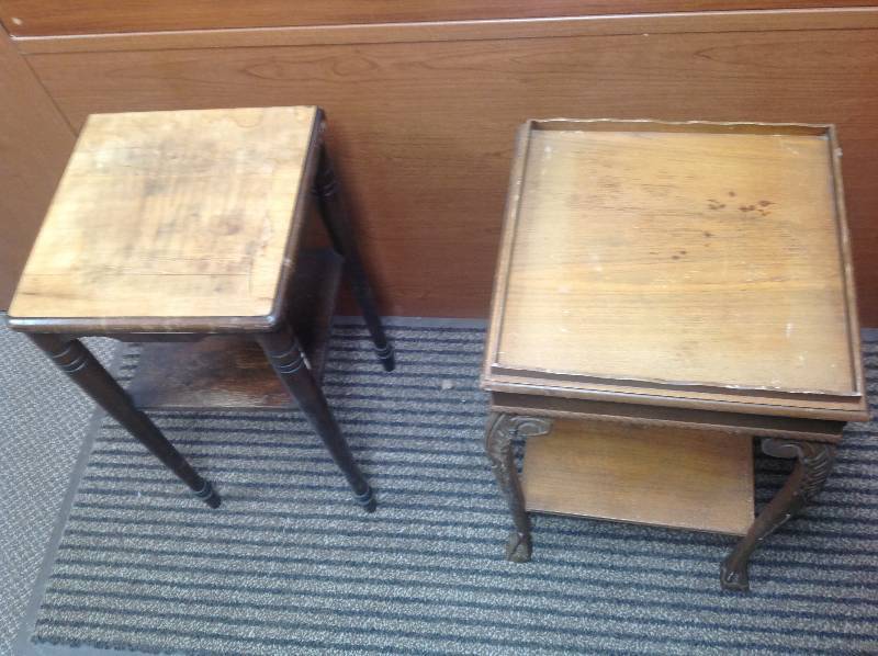 Two Antique Wooden Plant Stands