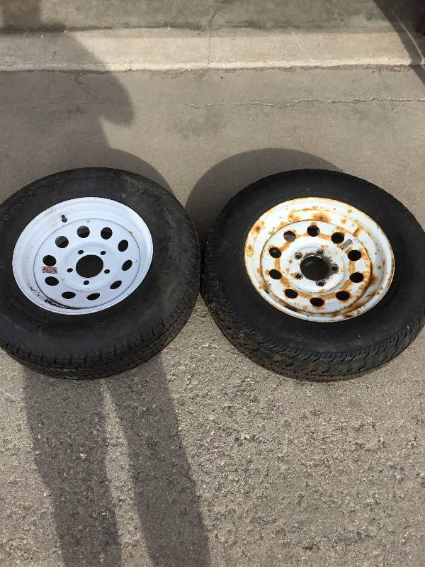 Two Trailer Tires -ST20575D15 Used -  ST20575r14 - New Still has Knobbies on it