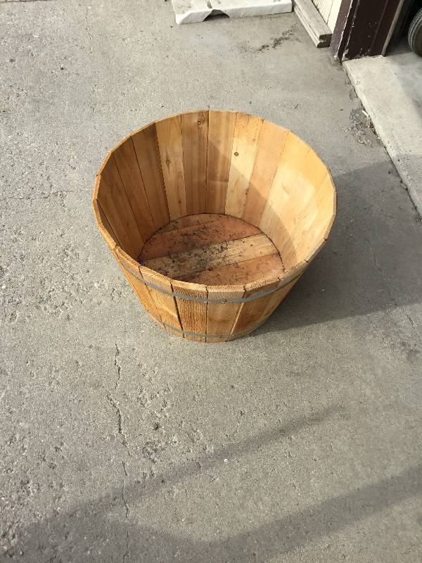 Wooden Whiskey Half Barrel - Barely Used