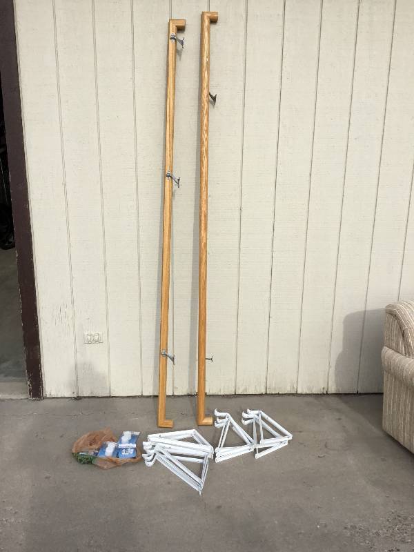 Two Hand Rails and 12 Closet Bracket for Shelves or Clothe Hanger
