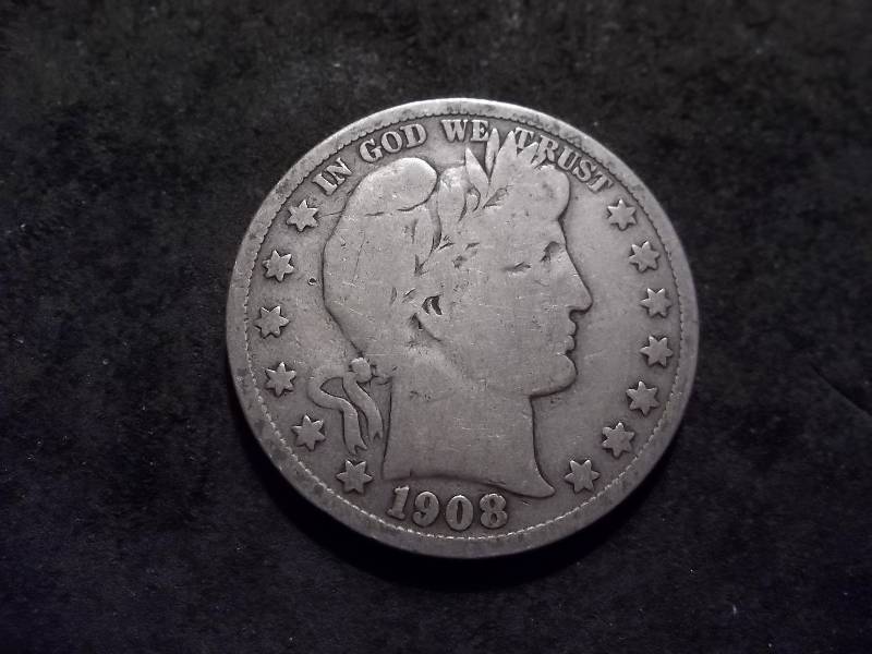 1908 S Barber Half Dollar