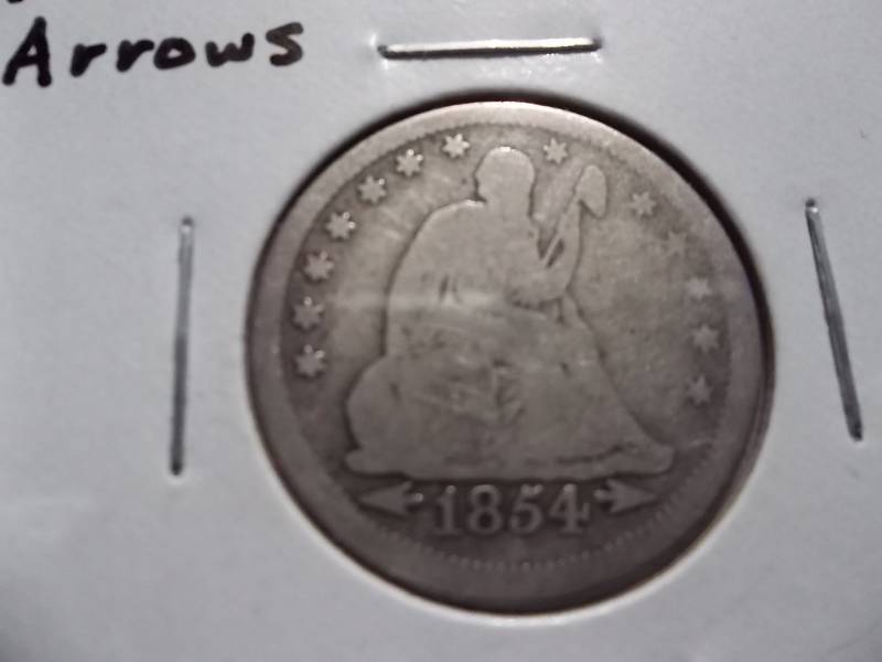 1854 Seated Liberty Quarter With Arrows