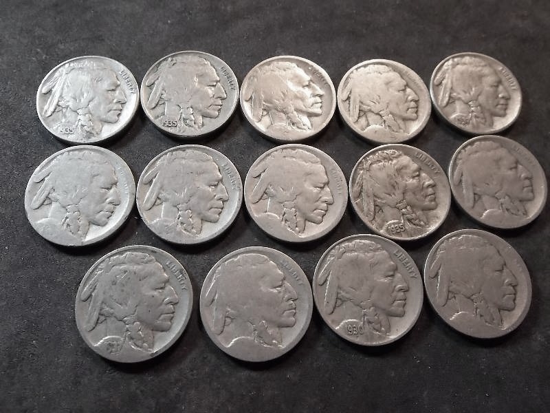 14 Buffalo Nickels