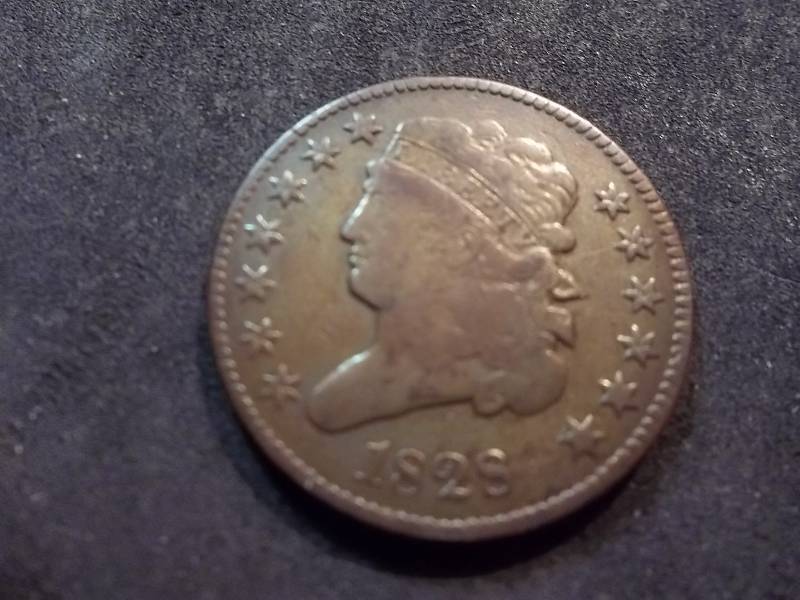 1828 Classic Head Half Cent In VF-XF