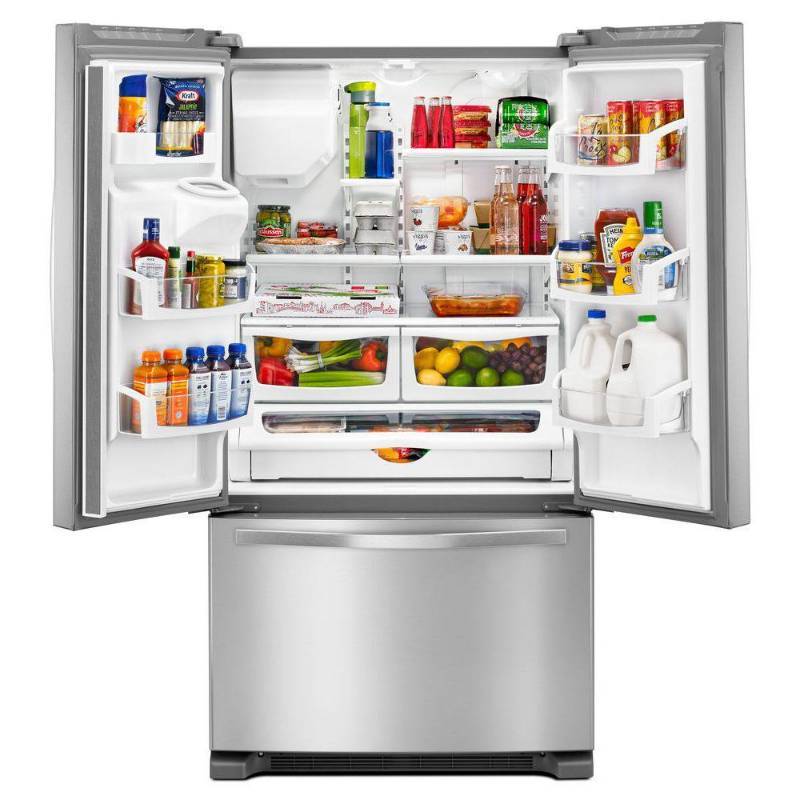 lot 14 image: BRAND NEW - WITH WARRANTY - WHIRLPOOL  MODEL # (WRF555SDFZ) -    24.7 Cu. Ft. French Door Refrigerator - Stainless steel MSRP $ 2199.99