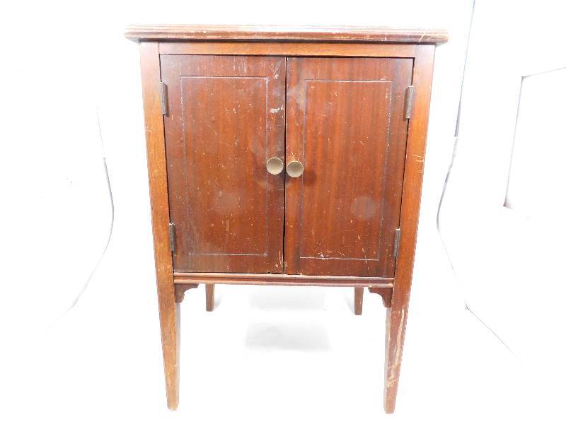 Wood Record Player Cabinet