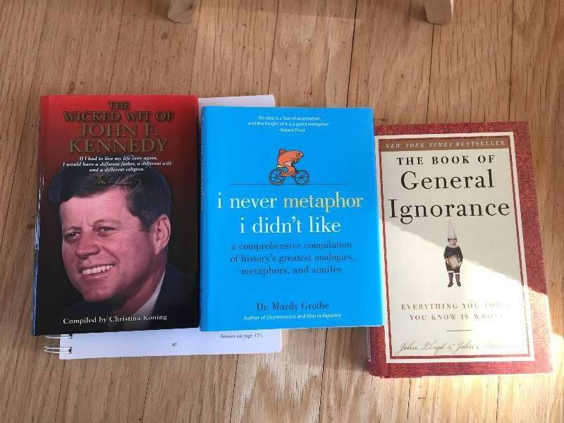 lot 100 image: Hardcover Books - JFK, Metaphor, General Ignorance